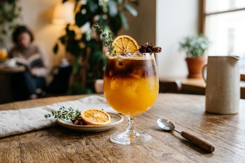 Nealkoholinis aštrusis apelsinų espresso